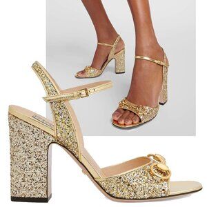 GUCCI SHOES GOLD METALLIC HORSEBIT SANDALS $990 sz 40 10